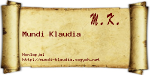 Mundi Klaudia névjegykártya